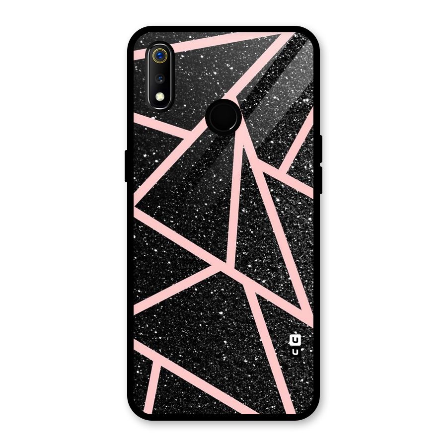 Concrete Black Pink Stripes Glass Back Case for Realme 3i