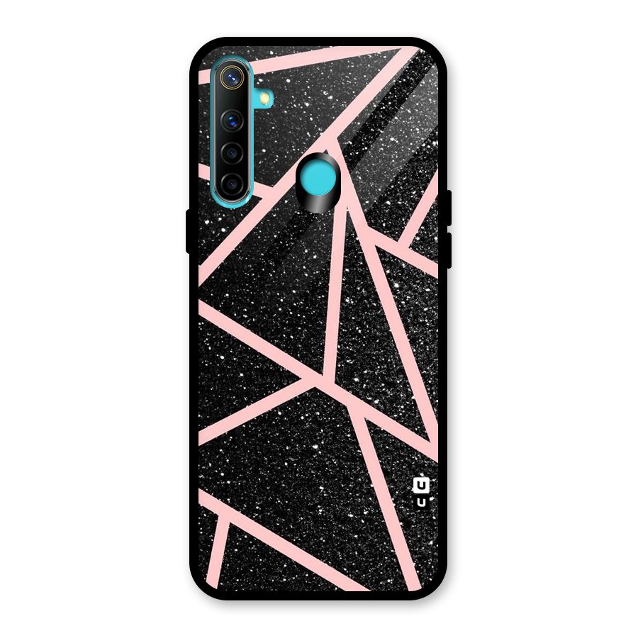 Concrete Black Pink Stripes Glass Back Case for Realme 5i