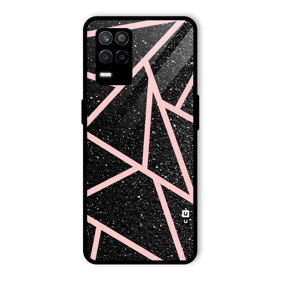 Concrete Black Pink Stripes Glass Back Case for Realme 8s 5G