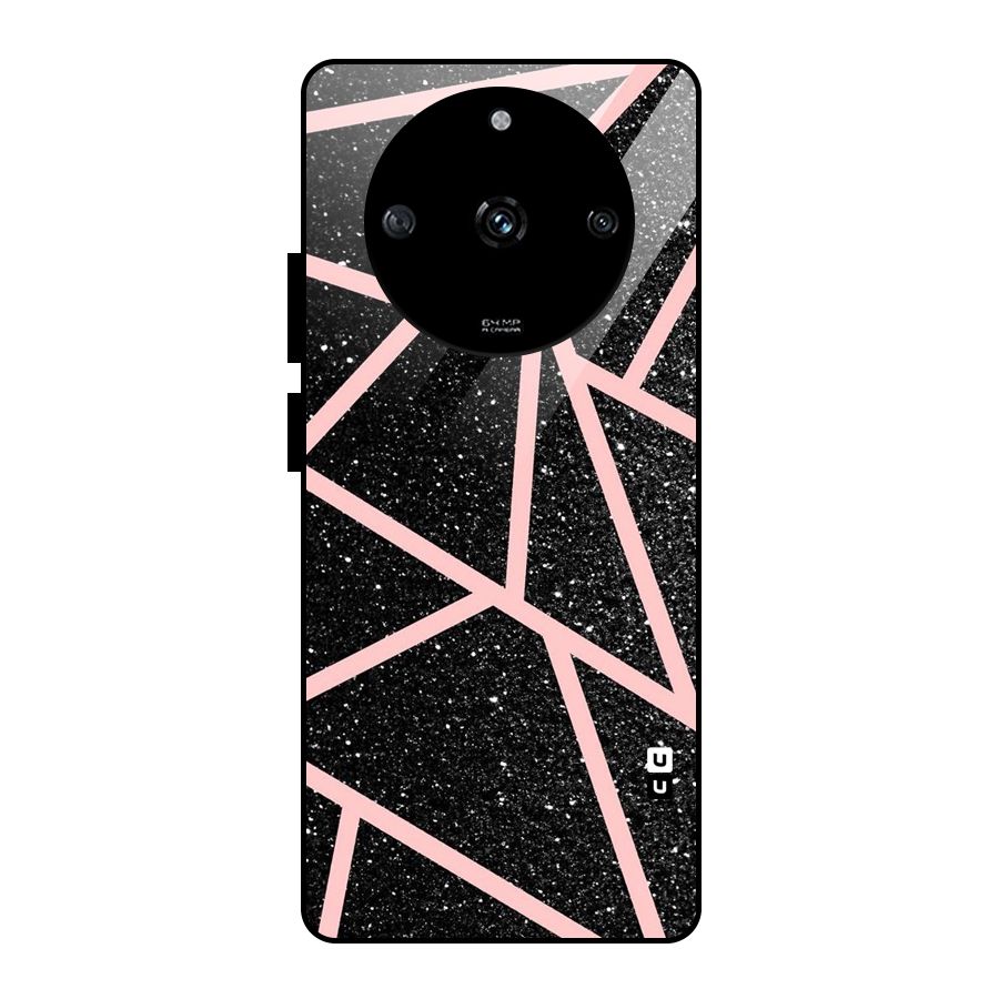 Concrete Black Pink Stripes Glass Back Case for Realme Narzo 60 5G