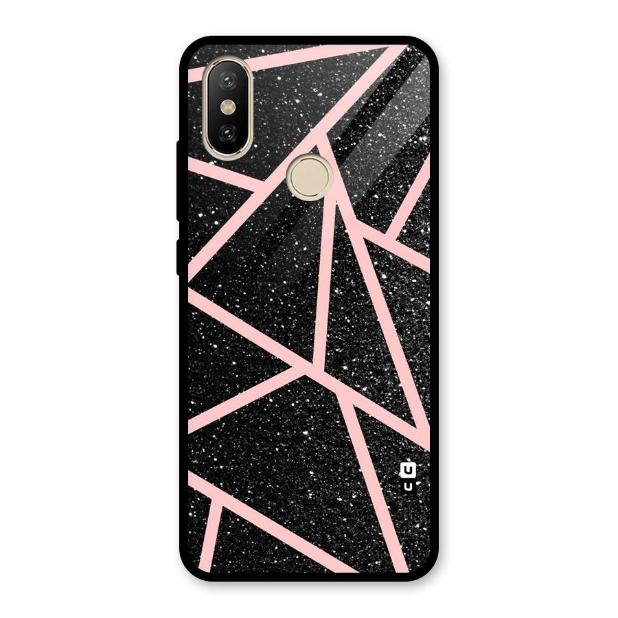 Concrete Black Pink Stripes Glass Back Case for Redmi A2