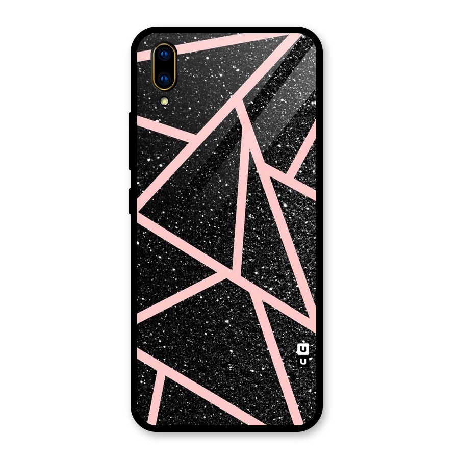 Concrete Black Pink Stripes Glass Back Case for Vivo V11 Pro