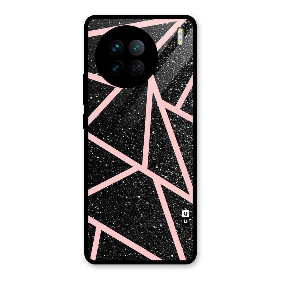 Concrete Black Pink Stripes Glass Back Case for Vivo X90
