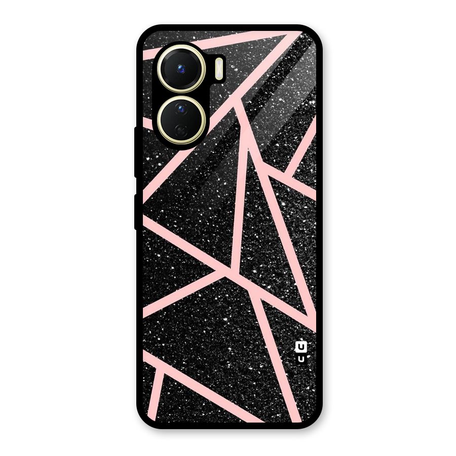 Concrete Black Pink Stripes Glass Back Case for Vivo Y16