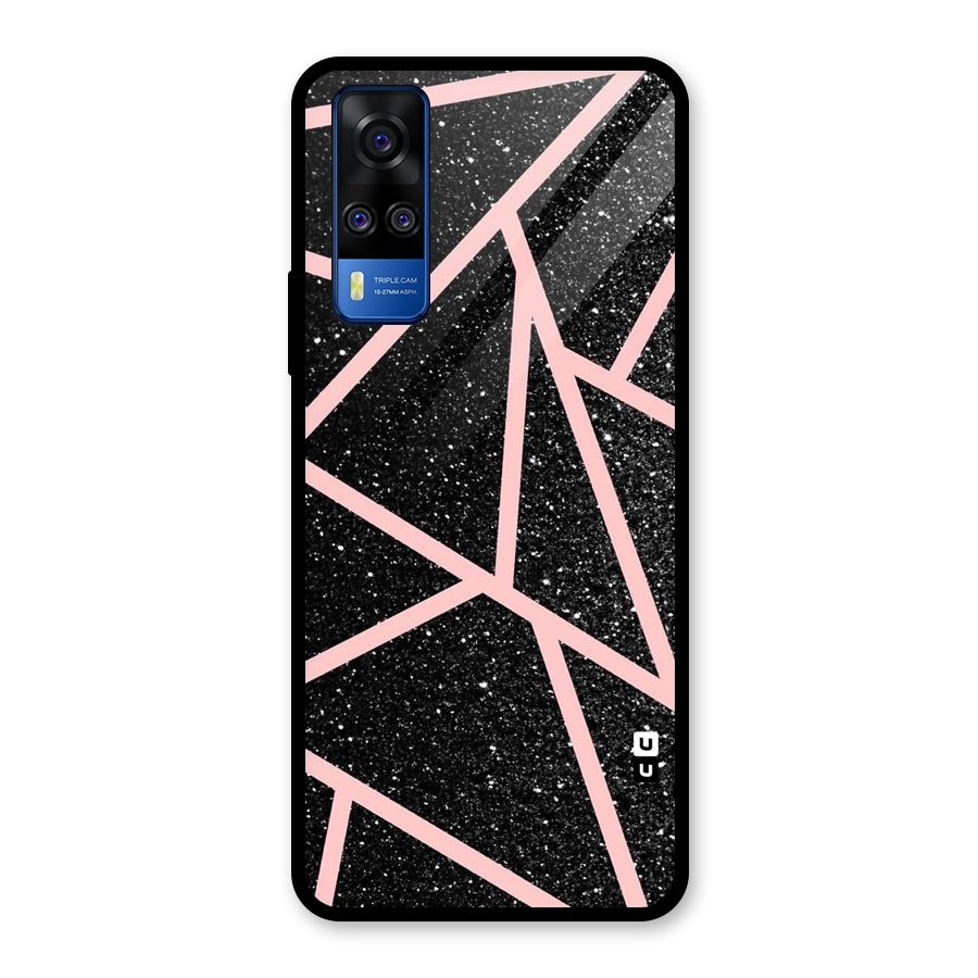 Concrete Black Pink Stripes Glass Back Case for Vivo Y31