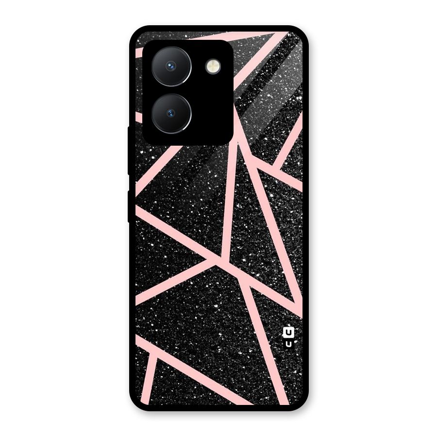 Concrete Black Pink Stripes Glass Back Case for Vivo Y36