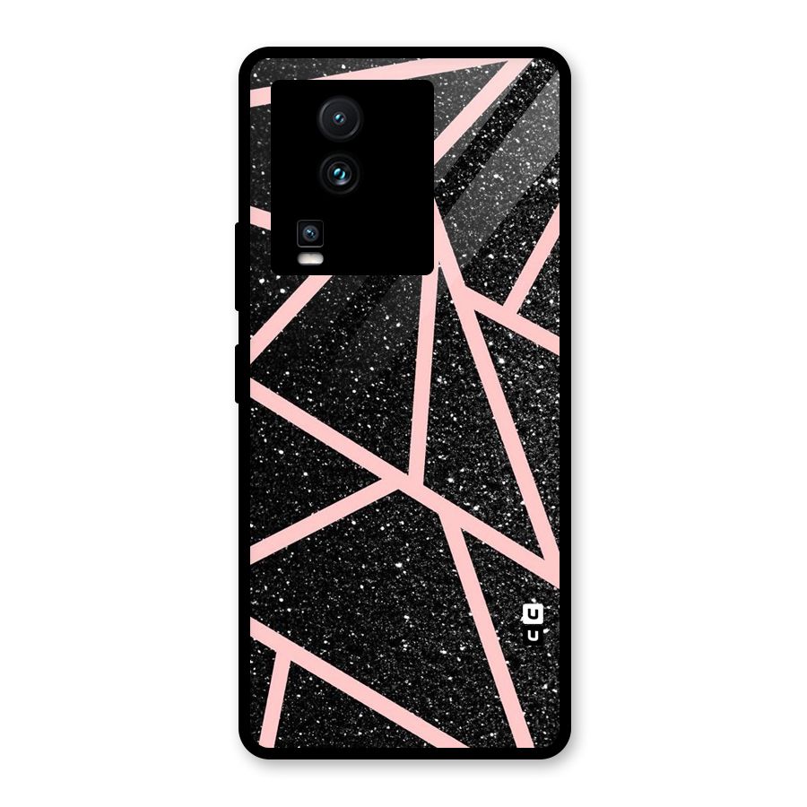 Concrete Black Pink Stripes Glass Back Case for Vivo iQOO Neo 7