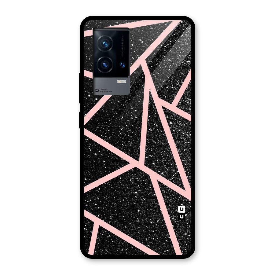 Concrete Black Pink Stripes Glass Back Case for iQOO 9 5G