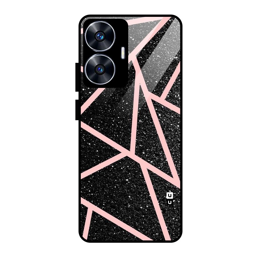 Concrete Black Pink Stripes Glass Back Case for realme C55