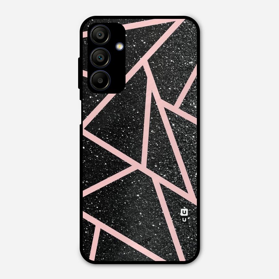 Concrete Black Pink Stripes Metal Back Case for Galaxy A15 5G