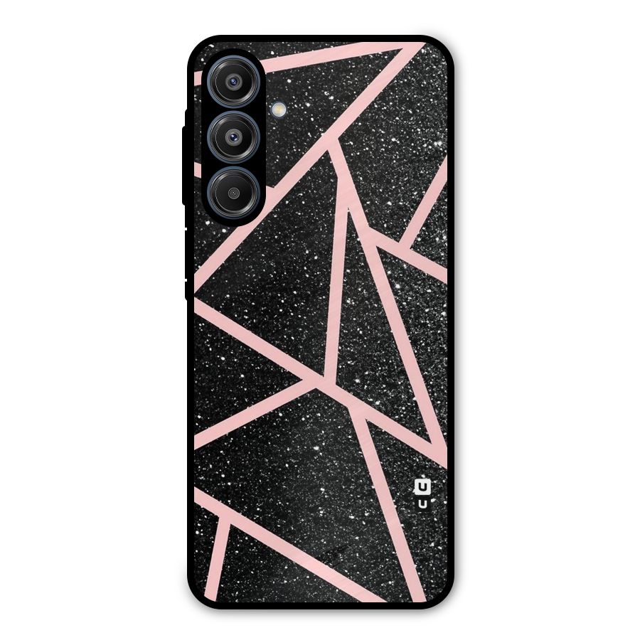 Concrete Black Pink Stripes Metal Back Case for Galaxy A16 5G