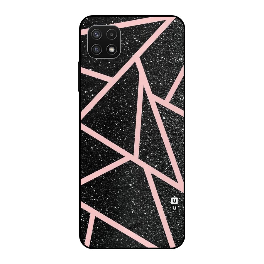 Concrete Black Pink Stripes Metal Back Case for Galaxy A22 5G