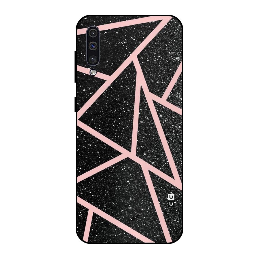 Concrete Black Pink Stripes Metal Back Case for Galaxy A30s