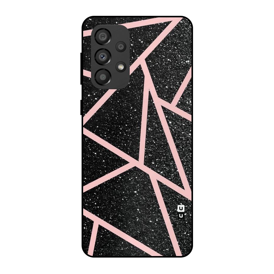 Concrete Black Pink Stripes Metal Back Case for Galaxy A33 5G