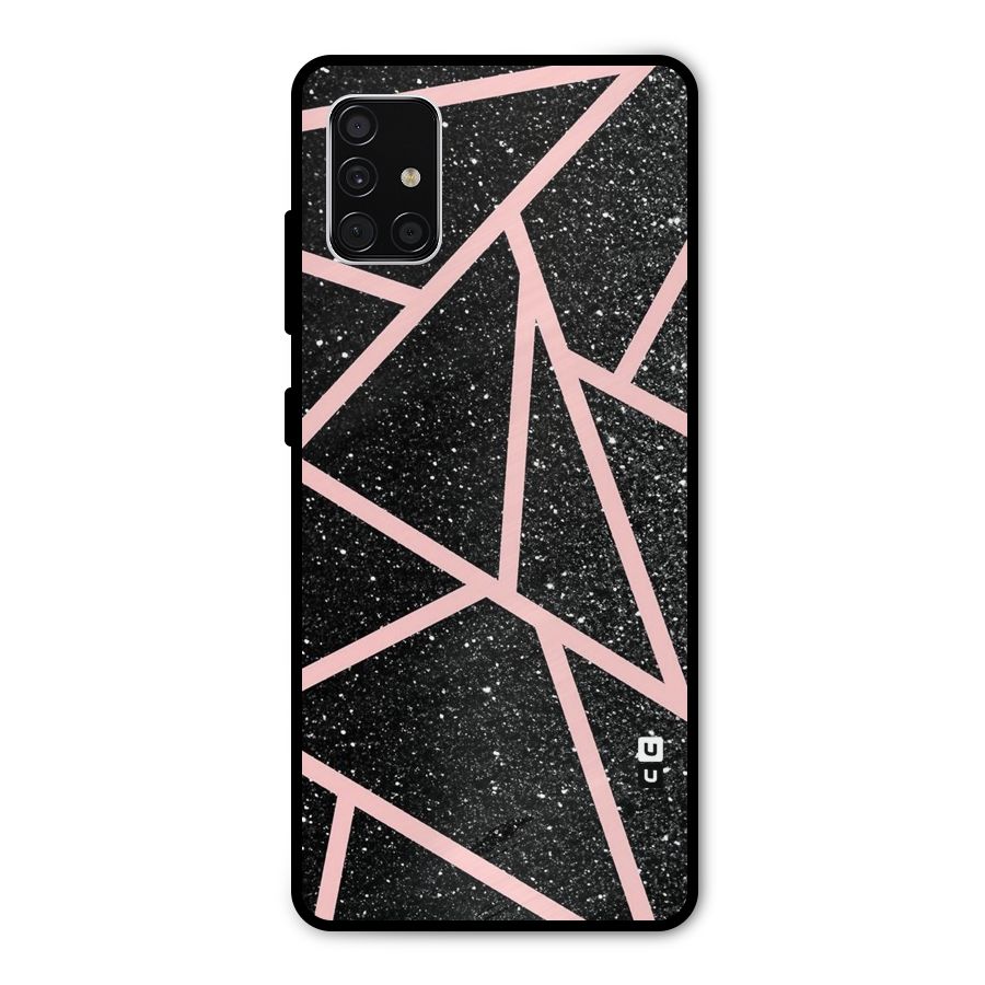 Concrete Black Pink Stripes Metal Back Case for Galaxy A51