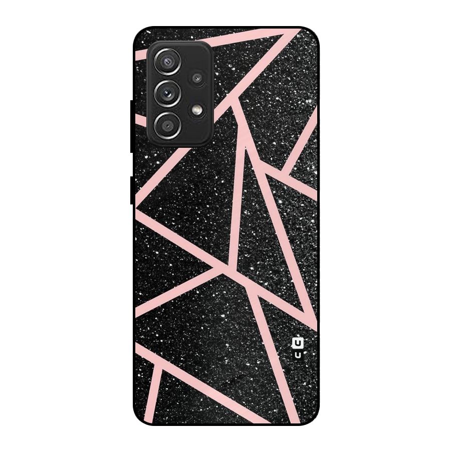 Concrete Black Pink Stripes Metal Back Case for Galaxy A52