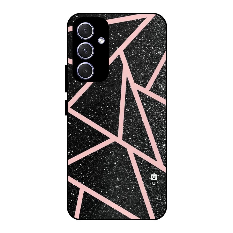 Concrete Black Pink Stripes Metal Back Case for Galaxy A54