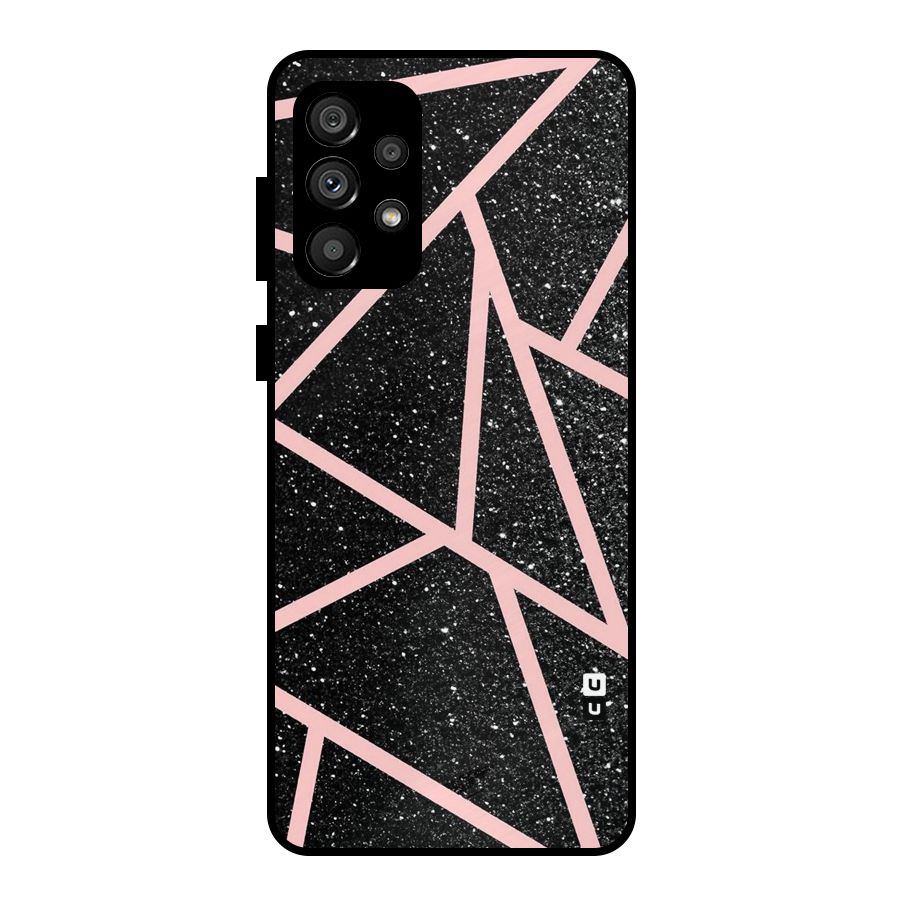Concrete Black Pink Stripes Metal Back Case for Galaxy A73 5G