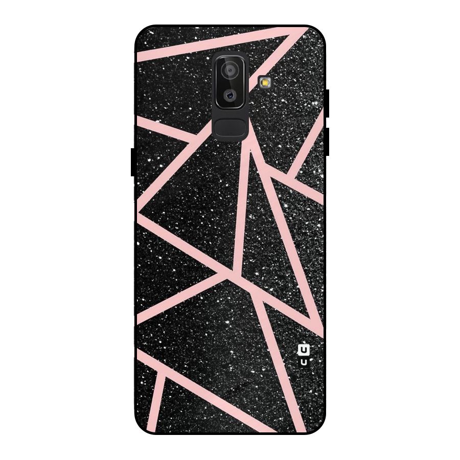 Concrete Black Pink Stripes Metal Back Case for Galaxy J8