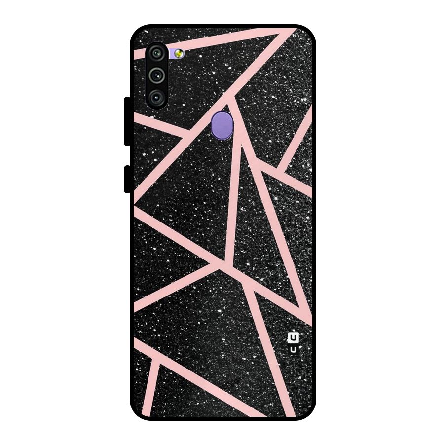 Concrete Black Pink Stripes Metal Back Case for Galaxy M11