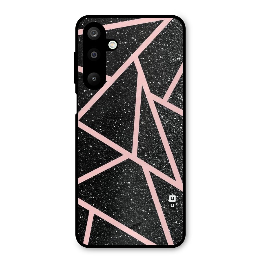 Concrete Black Pink Stripes Metal Back Case for Galaxy M16