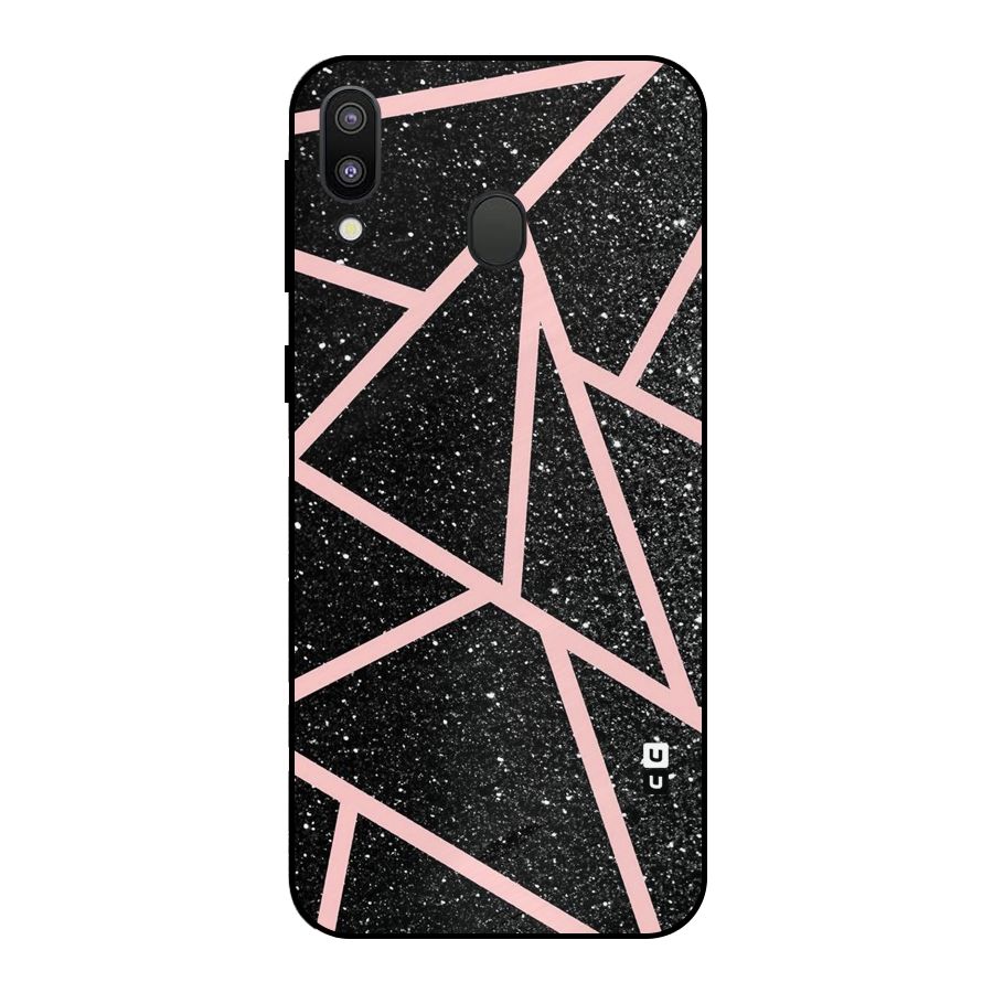 Concrete Black Pink Stripes Metal Back Case for Galaxy M20