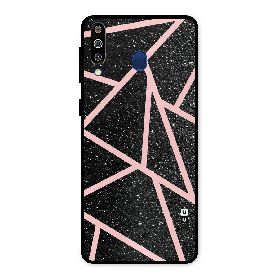 Concrete Black Pink Stripes Metal Back Case for Galaxy M30