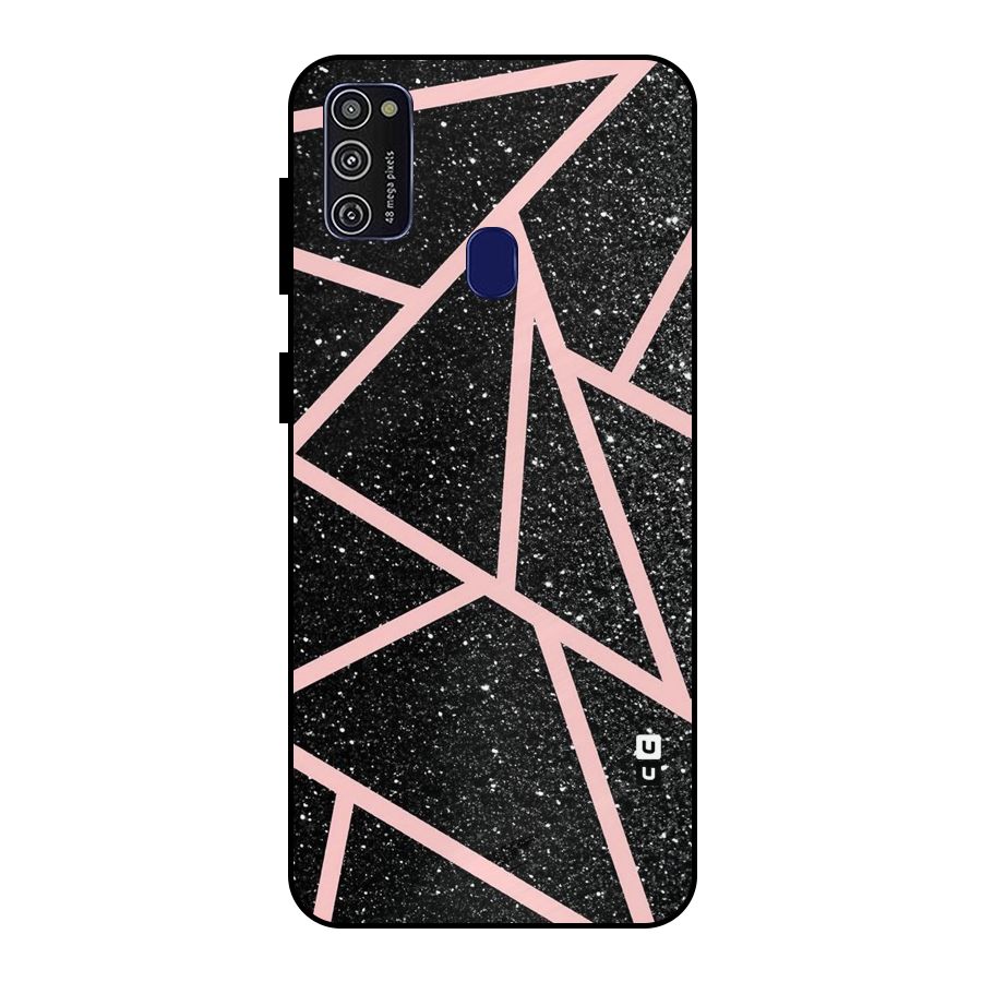 Concrete Black Pink Stripes Metal Back Case for Galaxy M30s