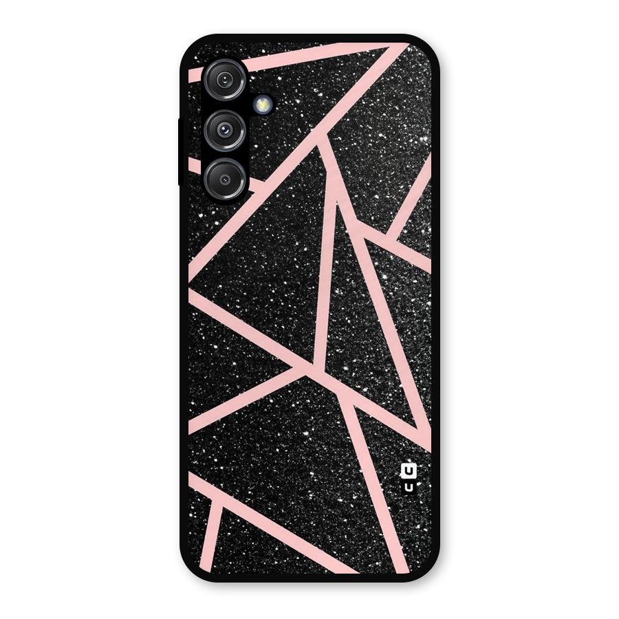 Concrete Black Pink Stripes Metal Back Case for Galaxy M34 5G