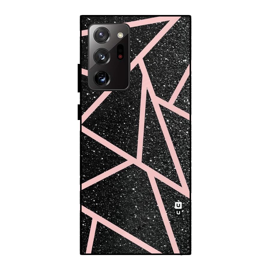 Concrete Black Pink Stripes Metal Back Case for Galaxy Note 20 Ultra