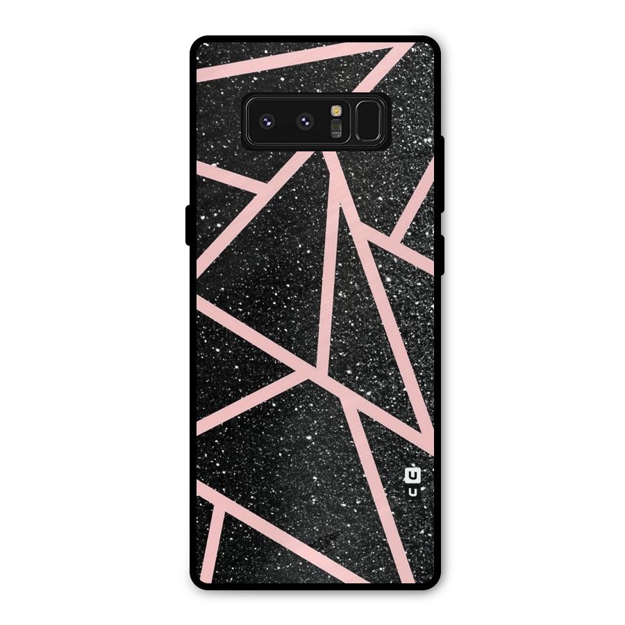 Concrete Black Pink Stripes Metal Back Case for Galaxy Note 8