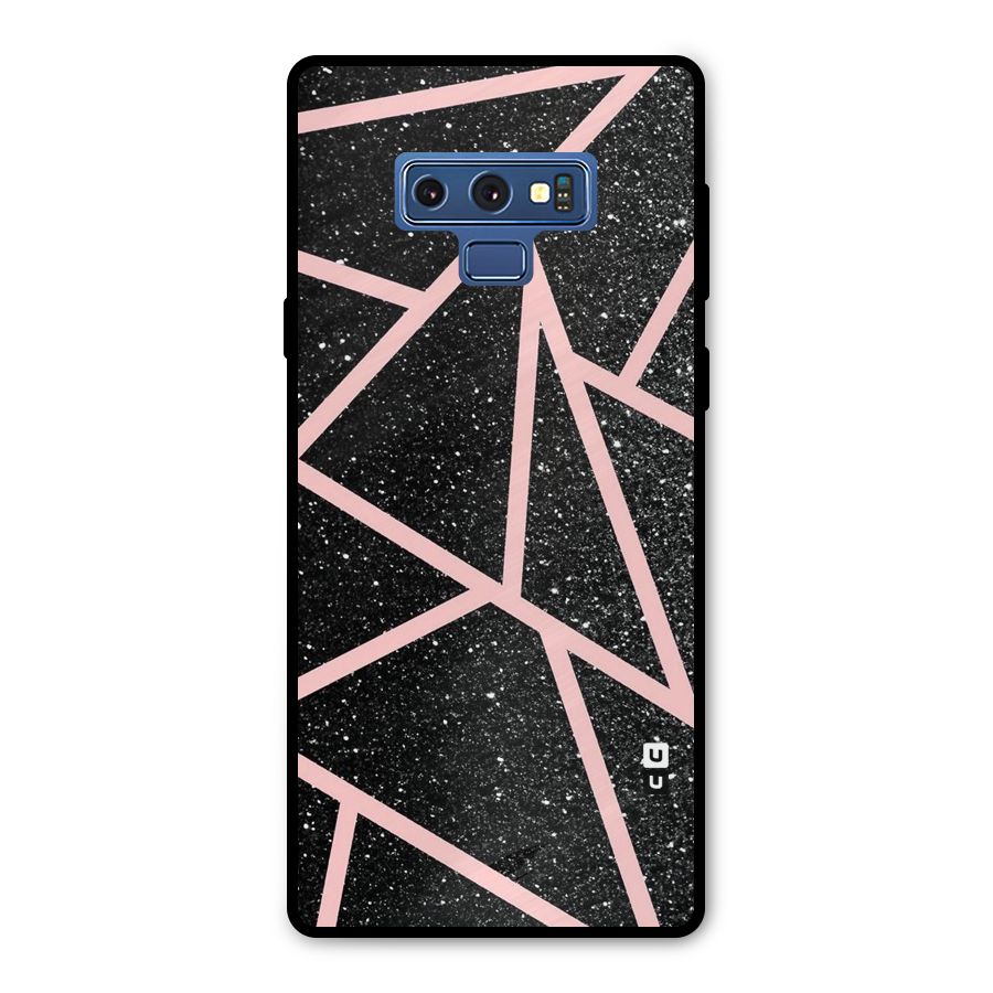 Concrete Black Pink Stripes Metal Back Case for Galaxy Note 9