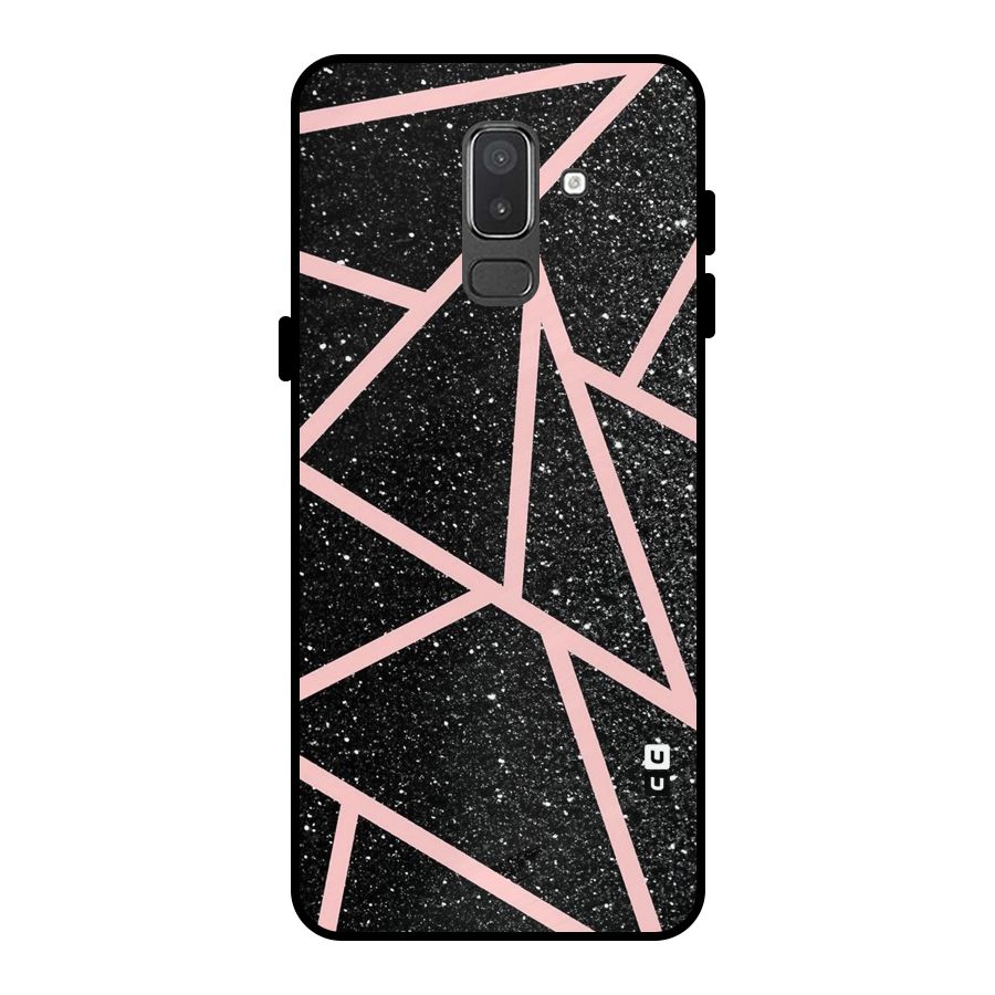 Concrete Black Pink Stripes Metal Back Case for Galaxy On8 (2018)