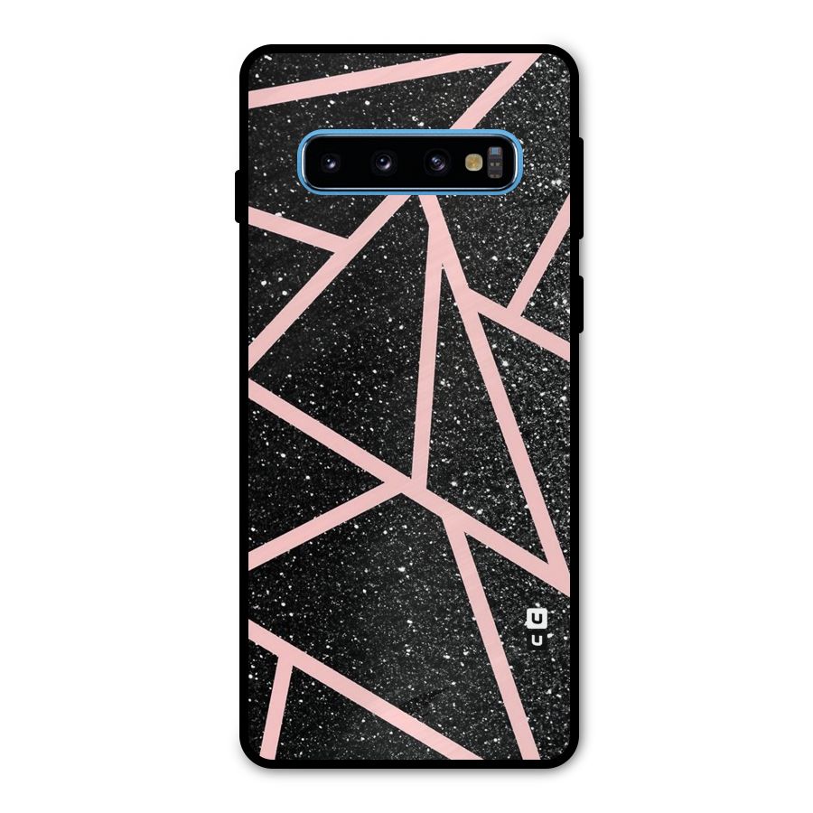 Concrete Black Pink Stripes Metal Back Case for Galaxy S10