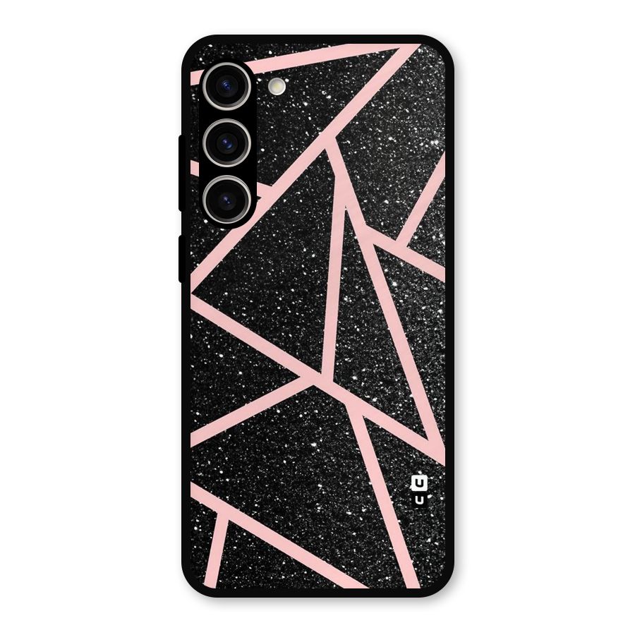 Concrete Black Pink Stripes Metal Back Case for Galaxy S23 Plus