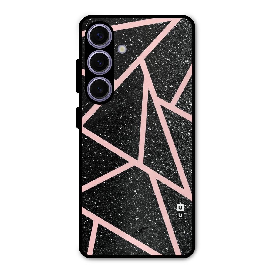 Concrete Black Pink Stripes Metal Back Case for Galaxy S24