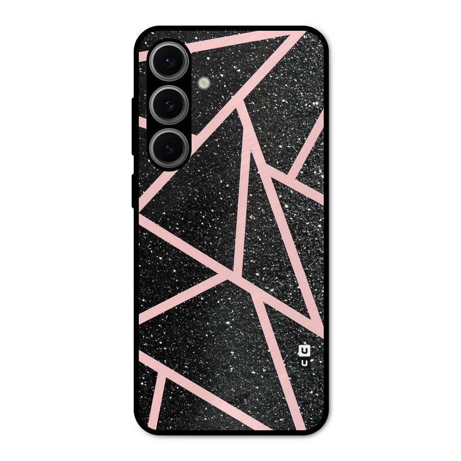 Concrete Black Pink Stripes Metal Back Case for Galaxy S24 FE