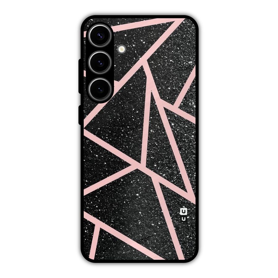 Concrete Black Pink Stripes Metal Back Case for Galaxy S24 Plus