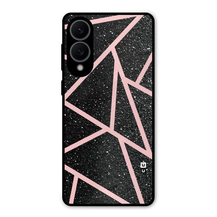 Concrete Black Pink Stripes Metal Back Case for Galaxy S25 Edge