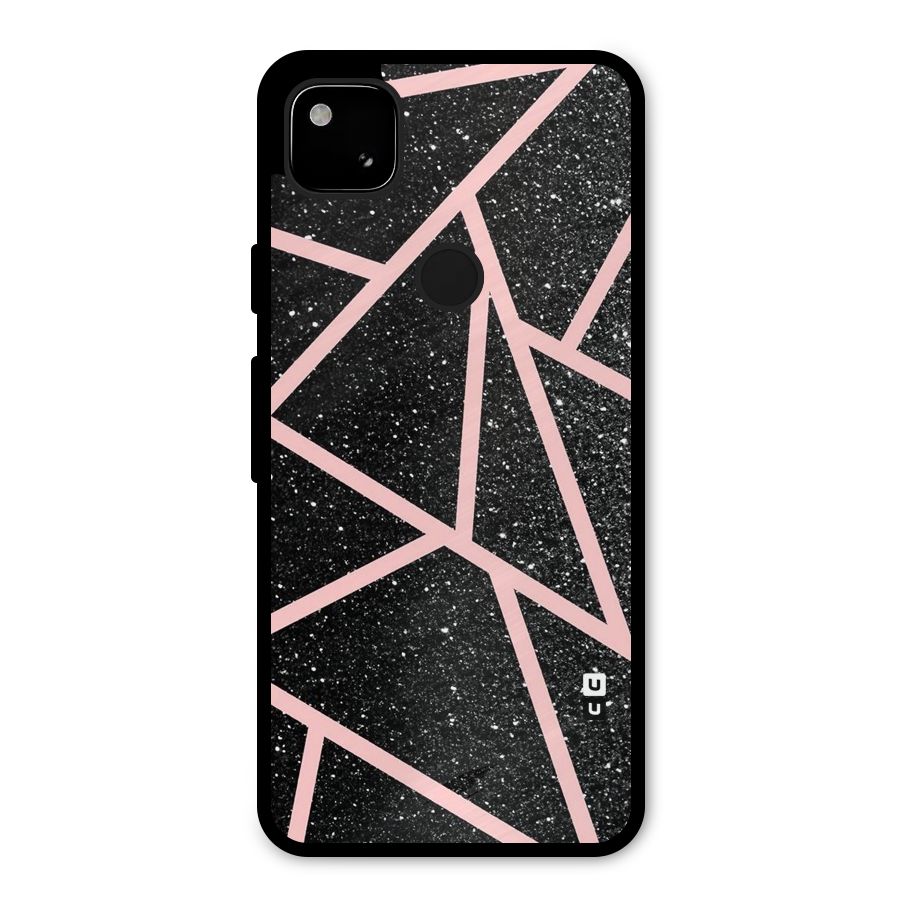 Concrete Black Pink Stripes Metal Back Case for Google Pixel 4a
