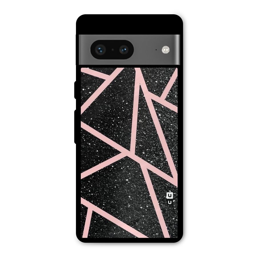 Concrete Black Pink Stripes Metal Back Case for Google Pixel 7