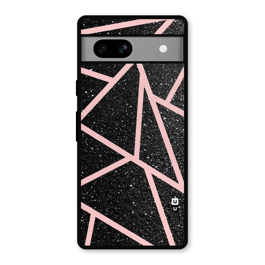 Concrete Black Pink Stripes Metal Back Case for Google Pixel 7a