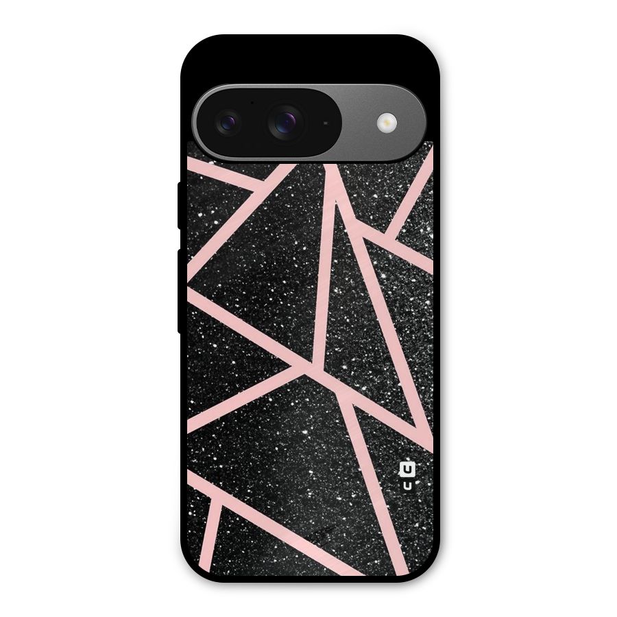 Concrete Black Pink Stripes Metal Back Case for Google Pixel 9