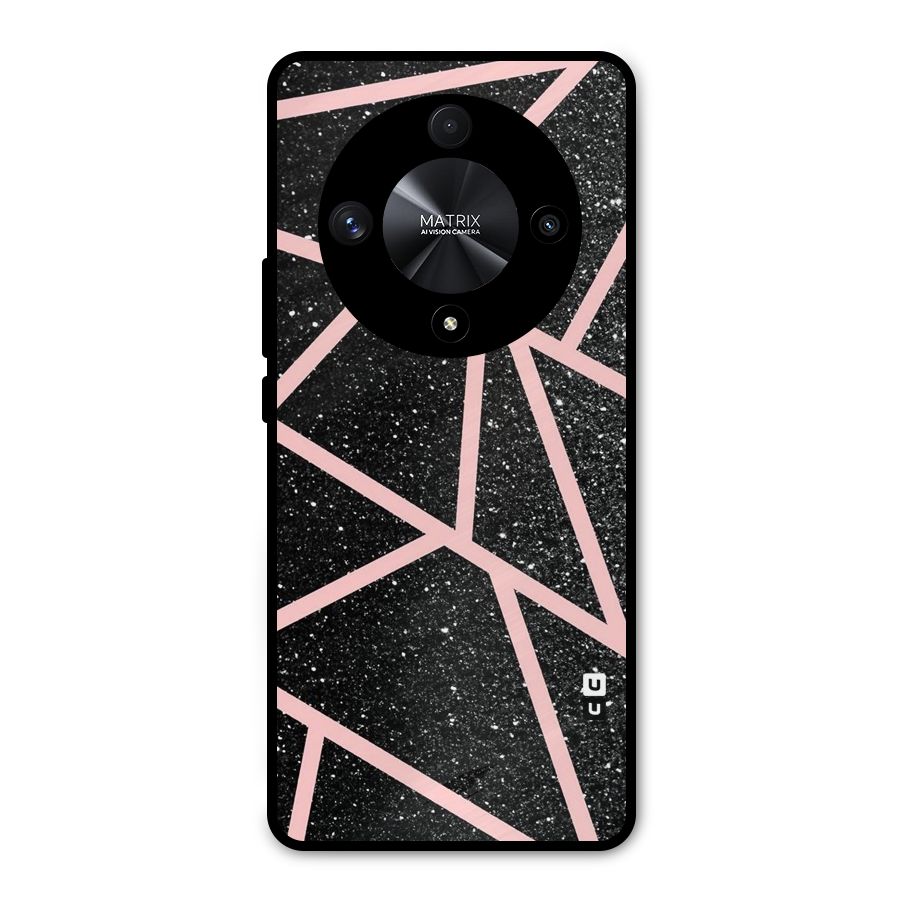 Concrete Black Pink Stripes Metal Back Case for Honor X9b