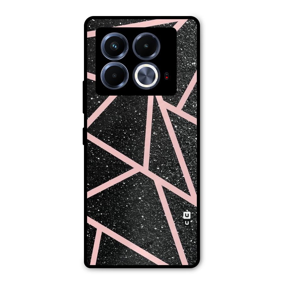Concrete Black Pink Stripes Metal Back Case for Infinix Note 40 5G