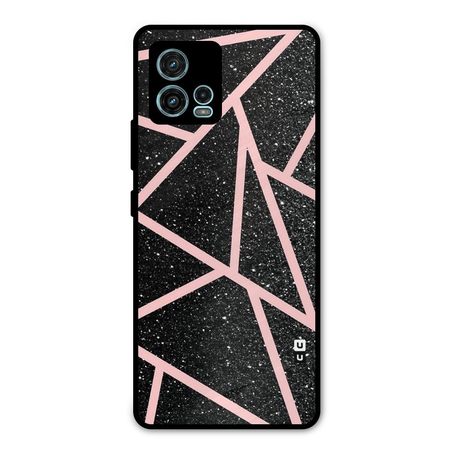Concrete Black Pink Stripes Metal Back Case for Moto G72