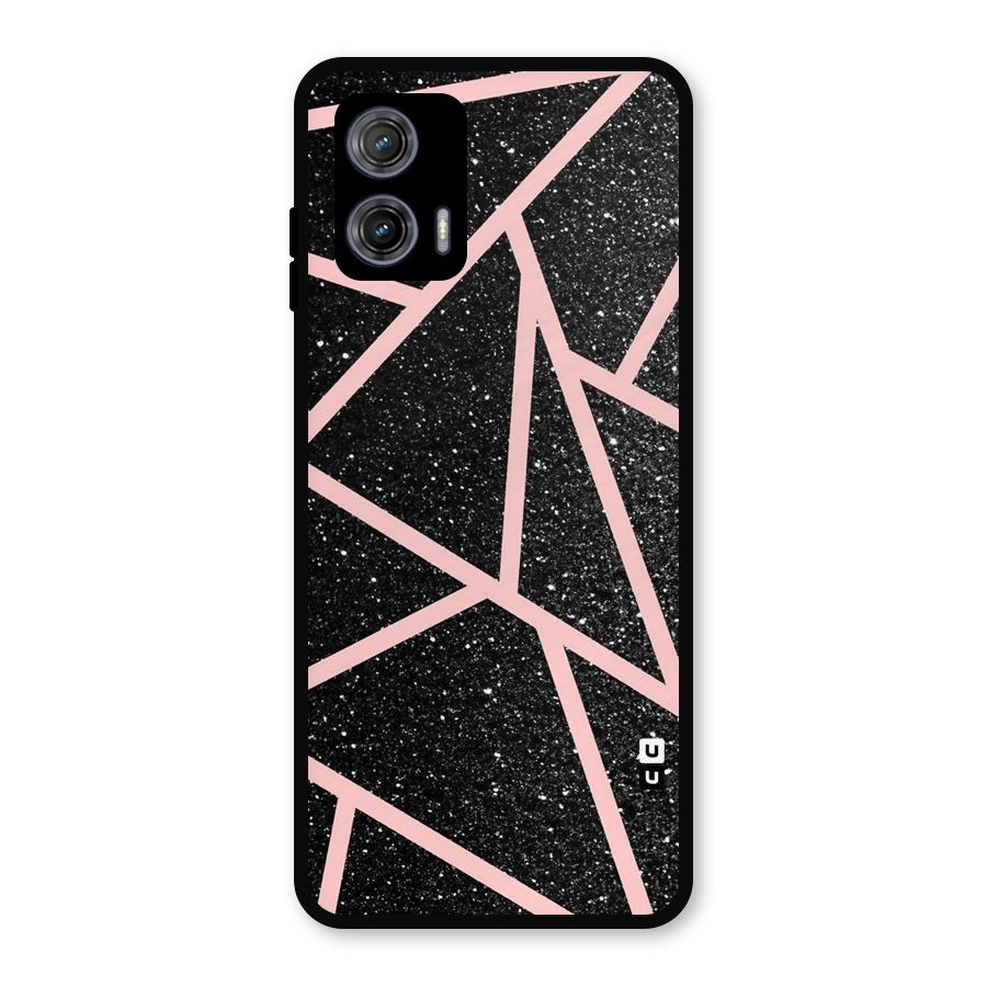 Concrete Black Pink Stripes Metal Back Case for Moto G73