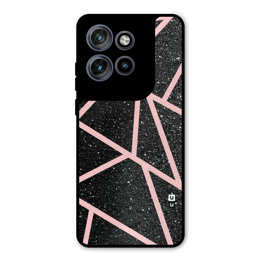 Concrete Black Pink Stripes Metal Back Case for Motorola Edge 50 Neo