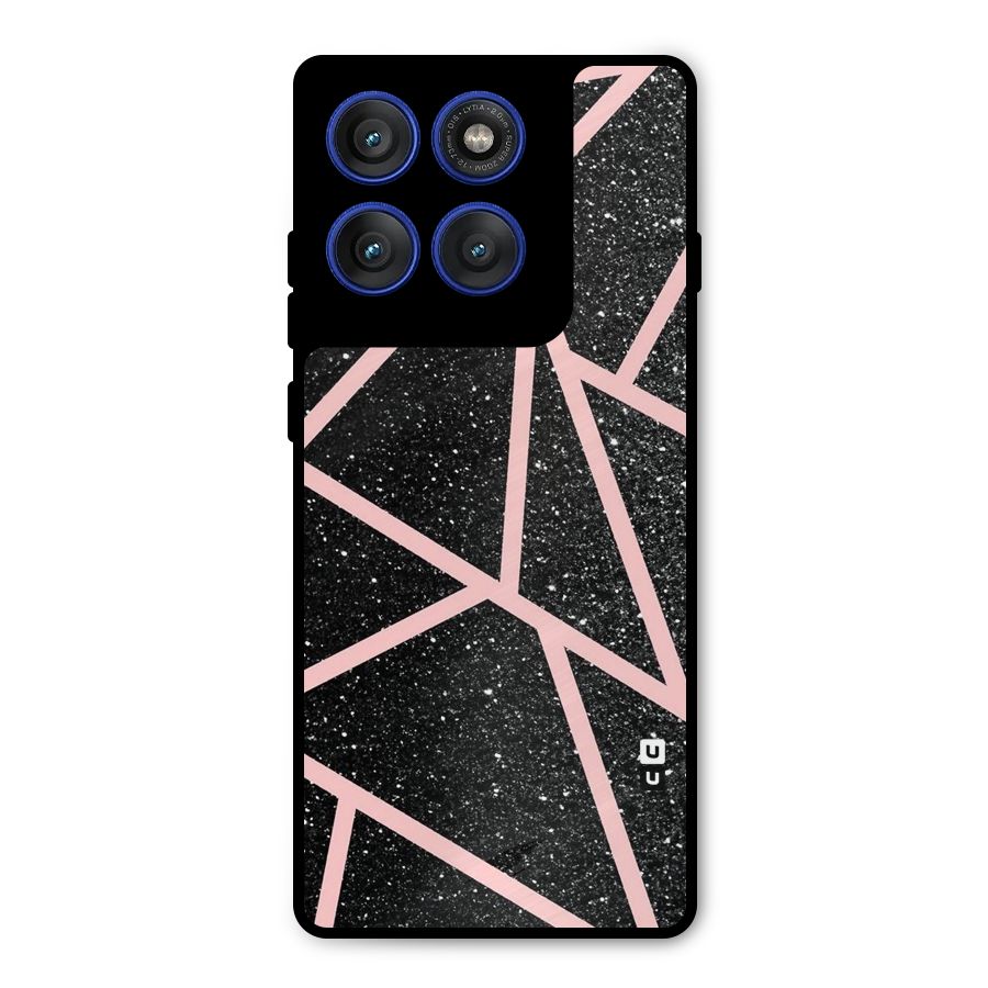 Concrete Black Pink Stripes Metal Back Case for Motorola Edge 60 Pro