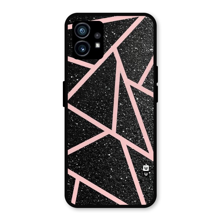 Concrete Black Pink Stripes Metal Back Case for Nothing Phone 1